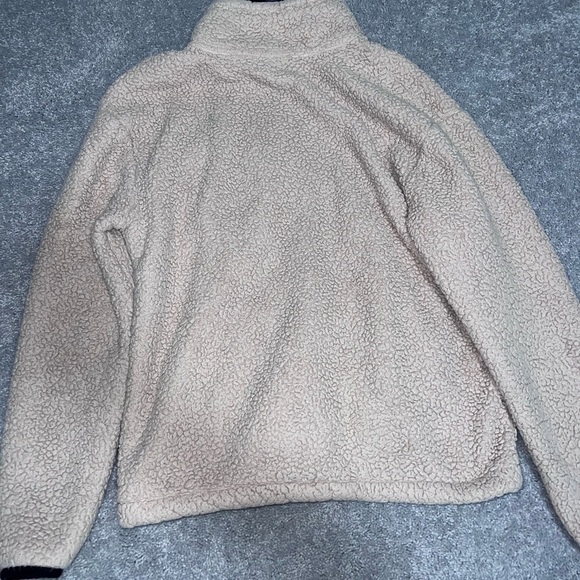 PINK Victoria Secret Cream Sherpa Quarter Zip - Picture 3 of 6